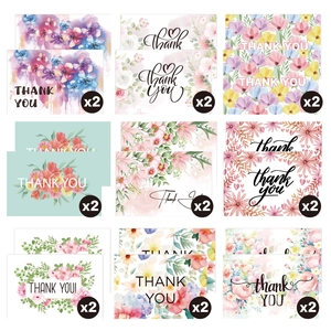 Wholesale Watercolor Floral Thank You Cards with Envelopes - Everful