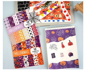 Detail of 6x6 inch Halloween scrapbook paper pack with pumpkin and ghost patterns