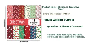 Christmas material paper sheets with deer snowman patterns for festive scrapbooking DIY