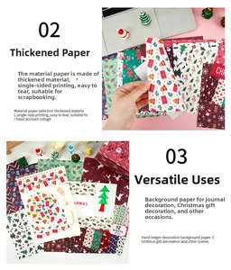 Detailed close-up of 6x6 inch Christmas scrapbook paper with festive snowman patterns
