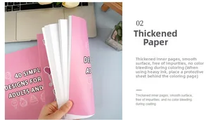 Detailed view of thick non-bleeding paper pages in this 40-design cartoon coloring book