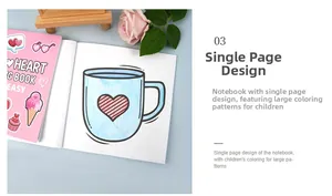 Detailed page of a heart-themed coloring book for kids with large easy-to-color patterns