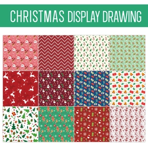 Christmas scrapbook paper set featuring 12 festive snowman and reindeer patterns