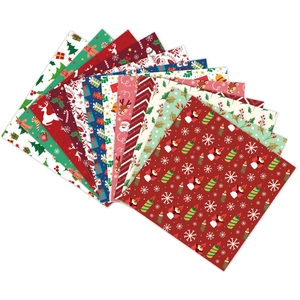 Christmas scrapbook paper set with festive patterns including Santa Claus and reindeer