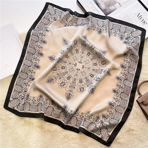 Elegant Paisley Square Scarf Faux Satin Satin Bandana Retro Pattern Headscarf Hair Tie Bag Accessory For Women Glossy
