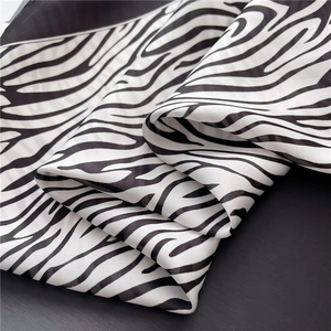 Elegant zebra striped square silk scarf for women in classic black and white pattern