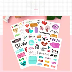 Detailed set of waterproof vinyl family theme stickers for scrapbooking and photo albums