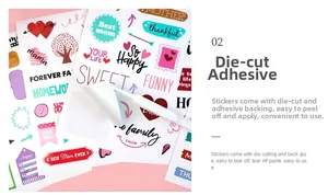 Detail showing self-adhesive vinyl stickers being peeled with a craft knife