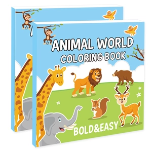 Livre de coloriage monde animal pour enfants avec 40 dessins d'animaux simples