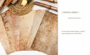 Λεπτομέρεια vintage χαρτιού scrapbooking A4 με παλαιωμένες υφές και μοτίβα χειρογράφου