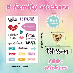 Waterproof family theme vinyl stickers set for scrapbooking and photo albums decoration