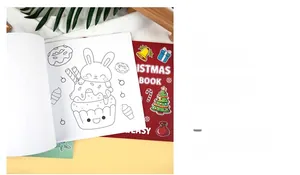 Detail view of high-quality single-sided Christmas coloring book with large patterns