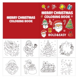 Livre de coloriage de Noël pour enfants avec 40 illustrations simples et festives