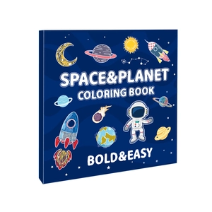 Space and Planet Bold & Easy coloring book for kids with astronaut and rocket illustrations