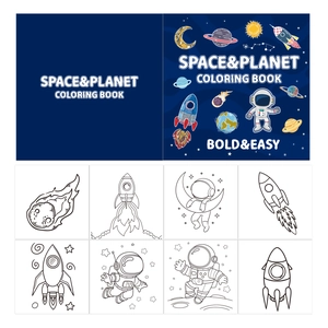 Space and Planet coloring book for kids with bold and easy astronaut and rocket designs