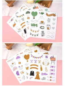 Hochzeitsaufkleber-Set mit Herzmotiven und Heißluftballons für DIY-Sammelalben