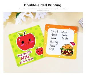 Double-sided cute cartoon lunch box notes for kids with inspirational quotes and writing space