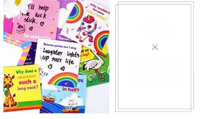Detail view of 60 unique colorful cartoon lunch box notes with English motivational quotes