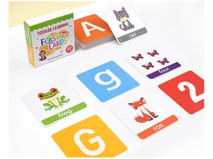 Detailset mit 60 Lernkarten für Kleinkinder mit Buchstaben und Tiermotiven