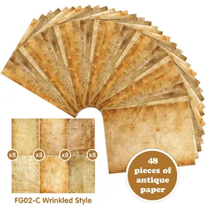 Papier Vintage Recto Verso Feuilles pour Scrapbooking Vieux Papier Décoratif pour Journal Créatif Arts Artisanat Matériel DIY