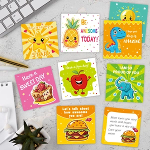 Set of 60 colorful cartoon lunch box notes with inspirational English quotes for kids