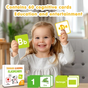 Kleinkinder Lernkarten Set mit 60 Alphabet und Tier Karten für die frühe Bildung