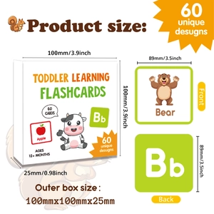 Pädagogische englische Alphabet-Lernkarten Set mit 60 Karten für Kleinkinder im Test
