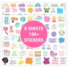 Detailed set of 8 sheets with 190+ bohemian style pregnancy affirmation stickers