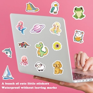 200pcs cute waterproof cartoon stickers for laptop and luggage decoration