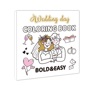 Bold and Easy Wedding Day Coloring Book with cute cartoon bridal hand-drawn illustrations