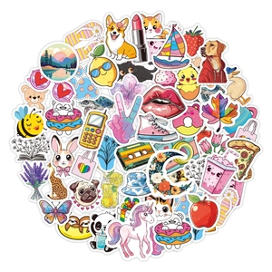 Aesthetic Cartoon Stickers PVC Vinyl Waterproof Decorative Decals For Laptop Water Bottle Scrapbook Journaling DIY Art