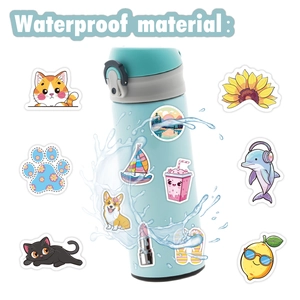 50pcs waterproof VSCO cartoon stickers for water bottles and laptops in summer theme