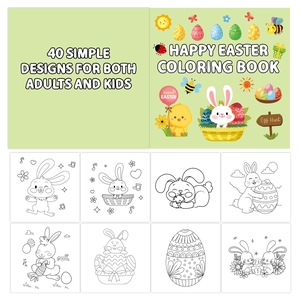 Easter coloring book for kids with 40 simple cute bunny and egg designs for creative fun
