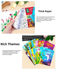 Detail van dik, niet-doorschijnend papier voor set van 20 kleurboeken voor kinderen