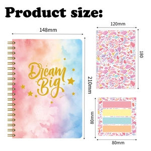 Dream Big DIY stationery set with notebook, glitter card and colorful notes