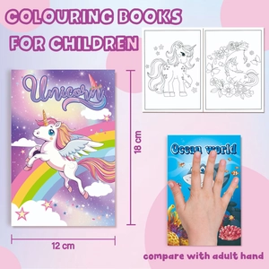 Pack de 20 libros de colorear para niños con unicornios y animales marinos, 18x12cm