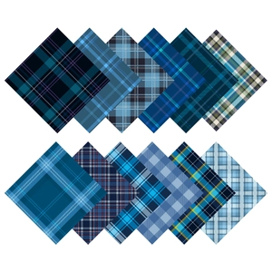 6 inch blue plaid patterned paper set for DIY scrapbooking and journal background crafts