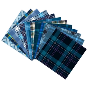 Blue plaid patterned 6-inch scrapbook paper for DIY crafts and journal backgrounds