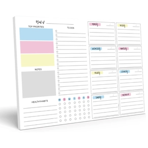 Weekly Planner Notepad Paper Tear Off To Do List Habit Tracker Schedule Organizer Office Student Minimalist Macaron