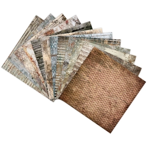 Vintage scrapbooking paper set with retro music notes and newspaper patterns