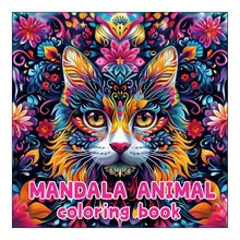 Detail of colorful Mandala animal coloring book featuring an intricate owl design for adults