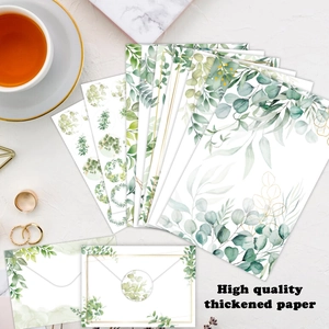 Eukalyptus Briefpapier Set mit Umschlägen und Siegeln auf hochwertigem dickem Papier