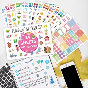 Set de 950 autocollants de planification mensuelle sur 14 feuilles pour bullet journal