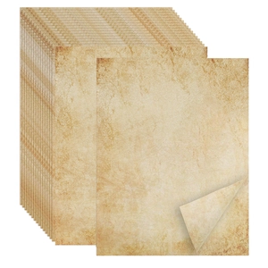 Vintage Stationery Paper Retro Parchment Style Aged Antique Look Double Sided For Scrapbooking Journaling Letter Writing Smooth Surface