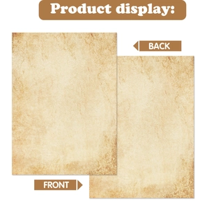 Front and back view of 60 vintage aged A4 double-sided writing paper for DIY journals