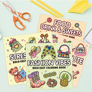 Various themed coloring books for adults and teens featuring vibrant creative designs
