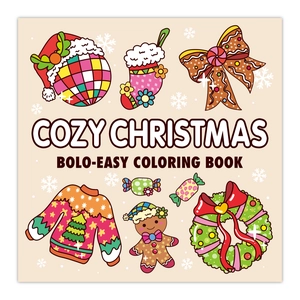 Cozy Christmas coloring book for kids with 52 pages of cute holiday illustrations