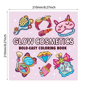 Glow Cosmetics coloring book with 52 pages for adults featuring makeup beauty tools
