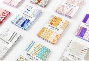 Detailansicht der 10 verschiedenen Bastelpapier-Stile für Scrapbooking und Bullet Journals