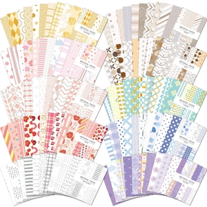 50 φύλλα χαρτιού scrapbooking με φλοράλ και γεωμετρικά μοτίβα σε 10 σετ χρωμάτων
